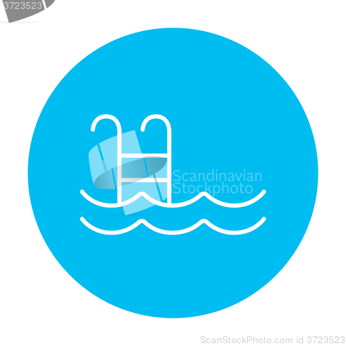 Image of Swimming pool with ladder line icon.