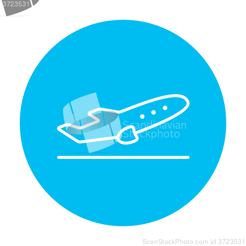 Image of Plane taking off line icon.