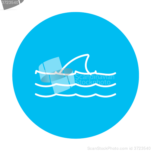 Image of Dorsal shark fin above water line icon.