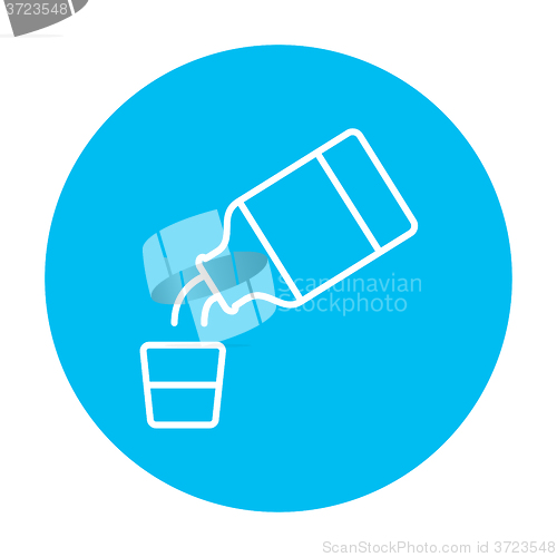 Image of Medicine and measuring cup line icon.