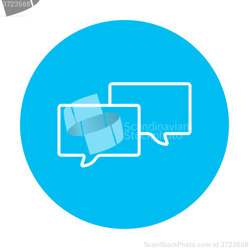 Image of Speech squares line icon.
