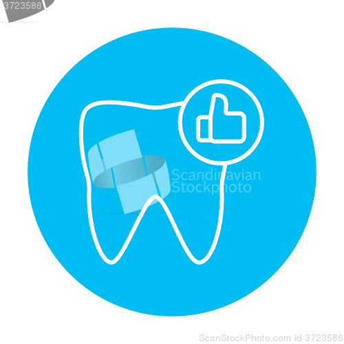 Image of Healthy tooth line icon.