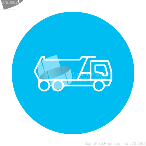 Image of Dump truck line icon.