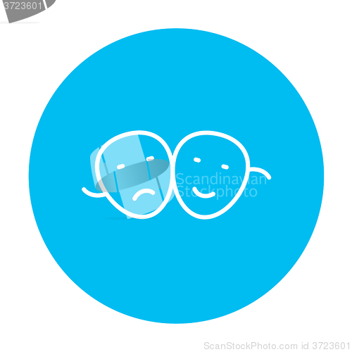 Image of Two theatrical masks line icon.