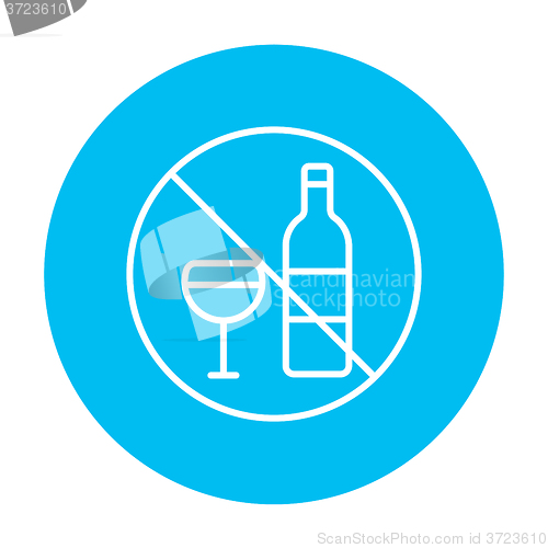 Image of No alcohol sign line icon.