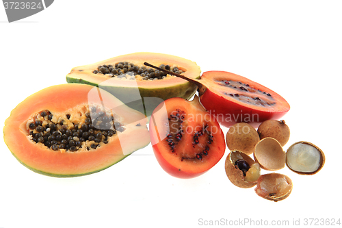 Image of exotic fruits isolated