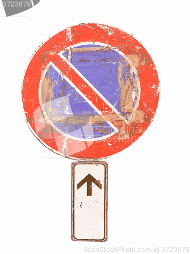 Image of  No parking sign isolated vintage