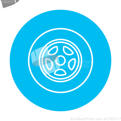 Image of Car wheel line icon.
