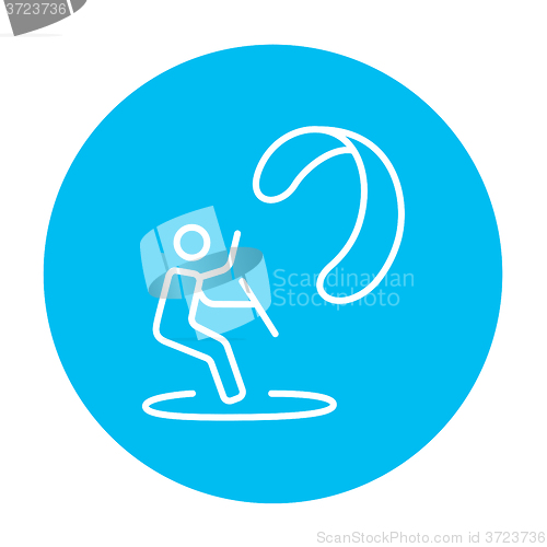 Image of Kite surfing line icon.