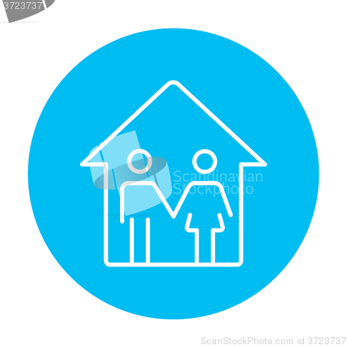 Image of Family house line icon.