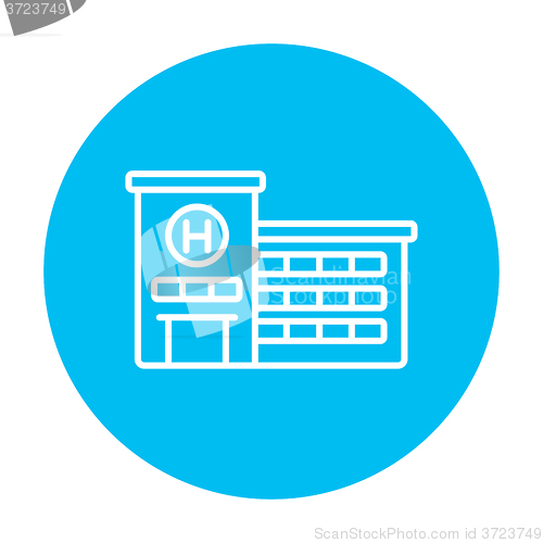 Image of Hospital building line icon.