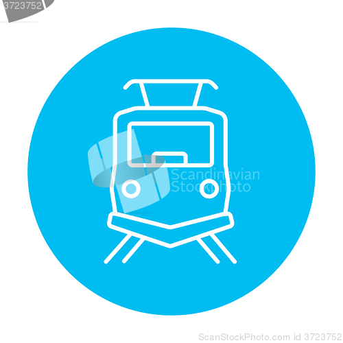 Image of Front view of train line icon.