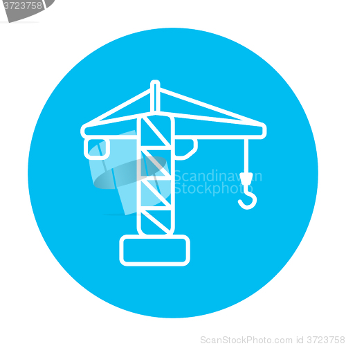 Image of Construction crane line icon.