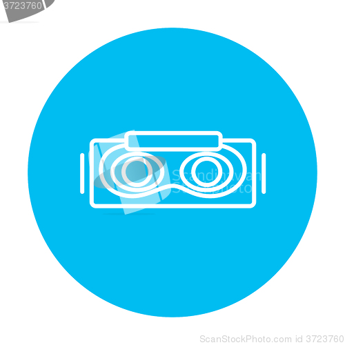 Image of Virtual reality headset line icon.