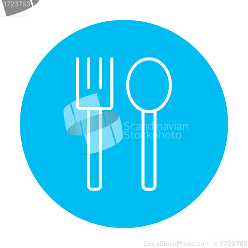 Image of Spoon and fork line icon.