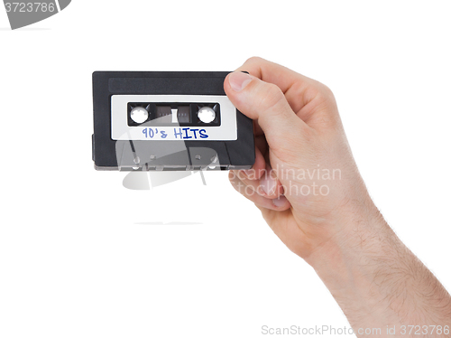 Image of Vintage audio cassette tape, isolated on white background