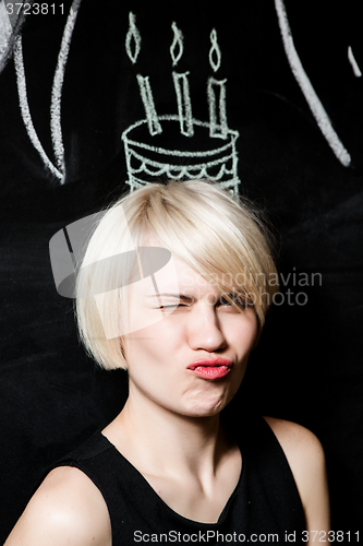 Image of Cute girl celebrating birthday