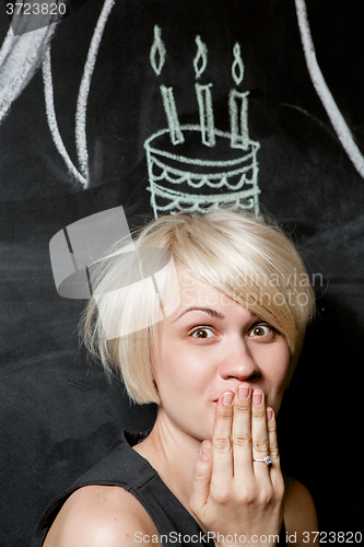 Image of Cute girl celebrating birthday