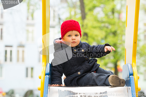 Image of beautiful little girl in the park