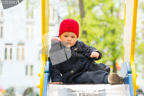 Image of beautiful little girl in the park