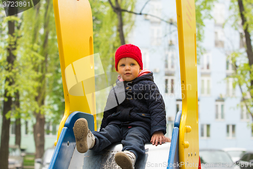 Image of beautiful little girl in the park