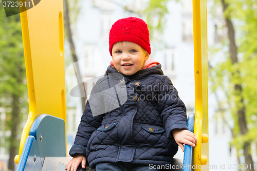 Image of beautiful little girl in the park