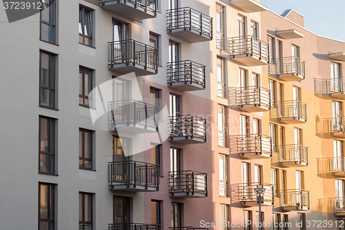 Image of Modern new building with balconies