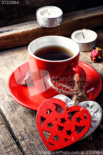 Image of Coffee Cup with heart symbols