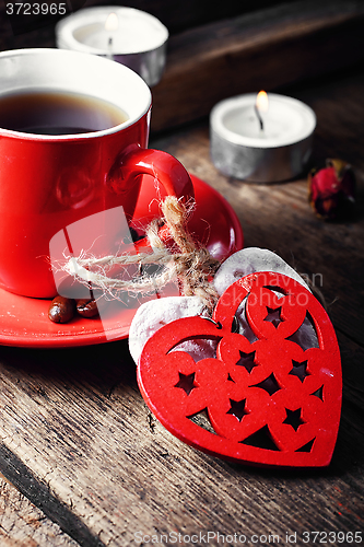 Image of Coffee Cup with heart symbols