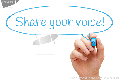 Image of Share Your Voice Speech Bubble Concept