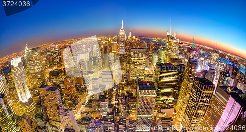 Image of New York City Manhattan downtown skyline.