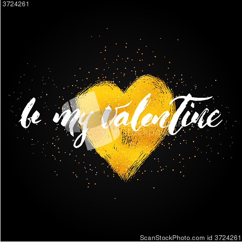 Image of be my Valentine hand lettering.