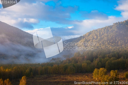 Image of sunrise in taiga