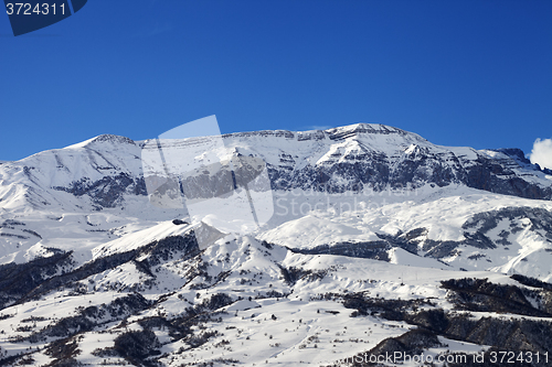 Image of Winter mountains at nice sun day