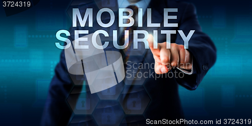 Image of Supervisor Touching MOBILE SECURITY Onscreen