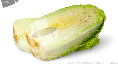 Image of Two halves of Chinese cabbage to each other