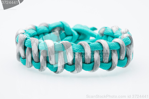 Image of Black braided bracelet on white background