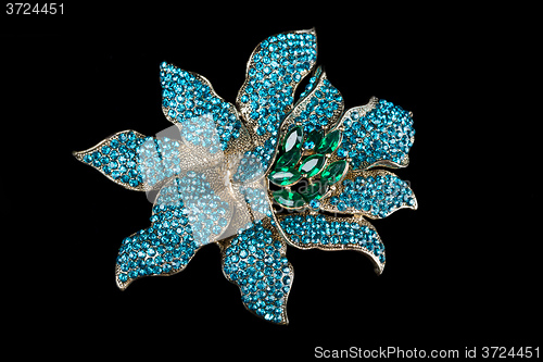 Image of Colorful gem brooch brooch in the form of a flower 