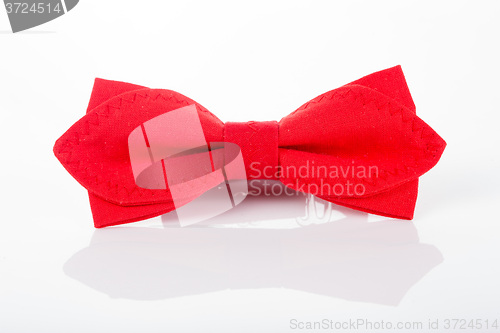 Image of Red bow tie on a white background