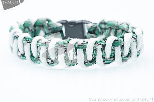 Image of Black braided bracelet on white background