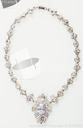 Image of Silver necklace isolated on the white 