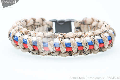 Image of Black braided bracelet on white background