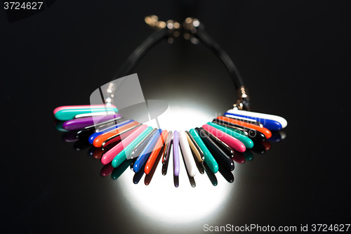 Image of color plastic  necklace