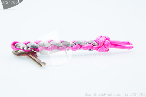 Image of Black braided bracelet on white background