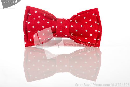 Image of Red bow tie on a white background