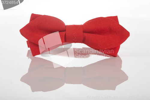 Image of Red bow tie on a white background