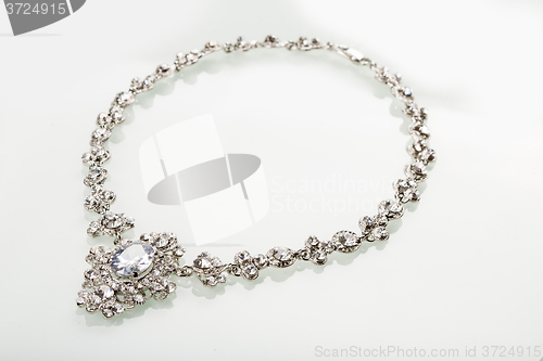 Image of Silver necklace isolated on the white 
