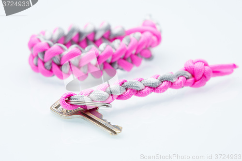 Image of Black braided bracelet on white background