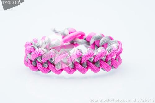 Image of Black braided bracelet on white background