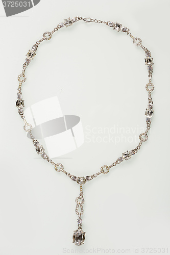 Image of Silver necklace isolated on the white 